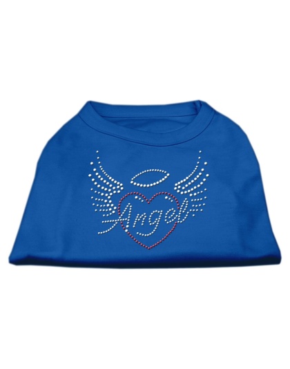 Angel Heart Rhinestone Dog Shirt Blue Lg