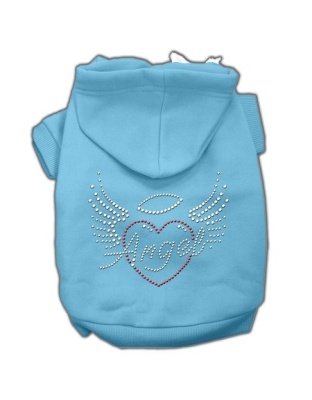 Angel Heart Rhinestone Hoodies Baby Blue L