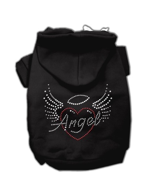 Angel Heart Rhinestone Hoodies Black L