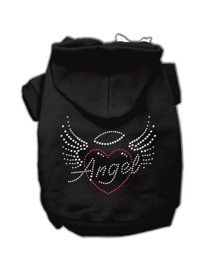 Angel Heart Rhinestone Hoodies Black L