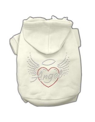 Angel Heart Rhinestone Hoodies Cream L