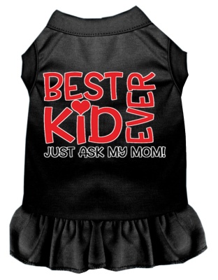 Ask My Mom Screen Print Dog Dress Black 4X (22)