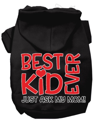 Ask My Mom Screen Print Dog Hoodie Black L