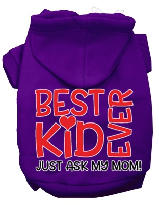 Ask My Mom Screen Print Dog Hoodie Purple L