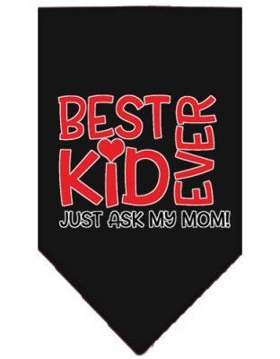 Ask My Mom Screen Print Pet Bandana Black Large