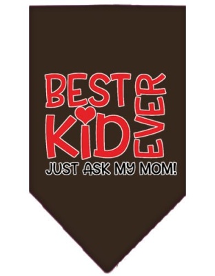 Ask My Mom Screen Print Pet Bandana Cocoa Large