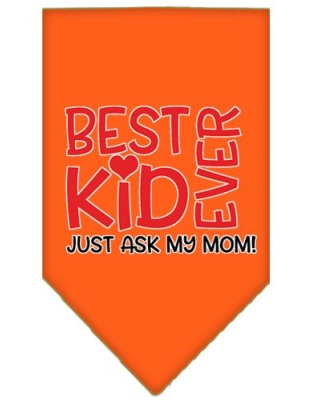 Ask My Mom Screen Print Pet Bandana Orange Large