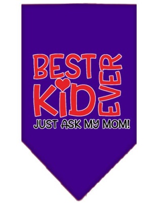 Ask My Mom Screen Print Pet Bandana Purple Large