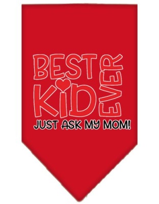 Ask My Mom Screen Print Pet Bandana Red Large