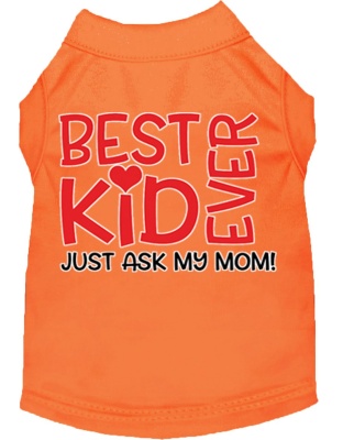 Ask My Parents Screen Print Dog Shirt Orange Lg