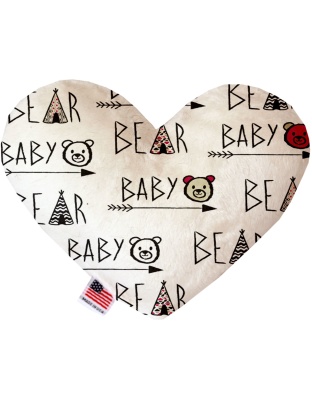 Baby Bear 6 Inch Canvas Heart Dog Toy