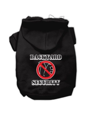 Backyard Security Screen Print Pet Hoodies Black Size L