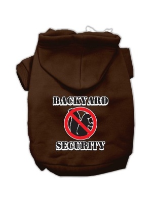 Backyard Security Screen Print Pet Hoodies Brown Size L