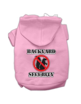 Backyard Security Screen Print Pet Hoodies Light Pink Size L