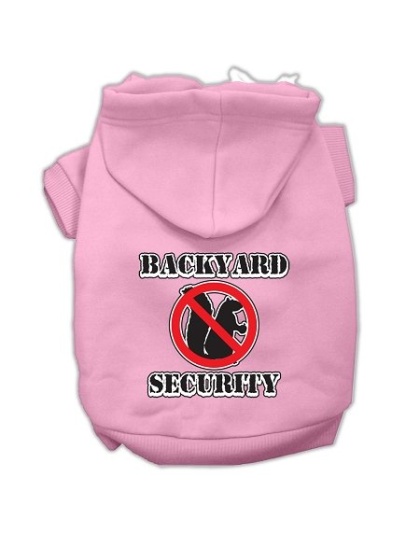 Backyard Security Screen Print Pet Hoodies Light Pink Size L