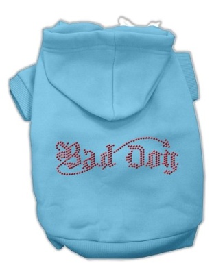Bad Dog Rhinestone Hoodies Baby Blue L