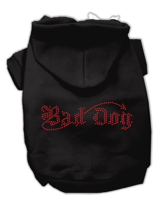 Bad Dog Rhinestone Hoodies Black L