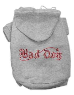 Bad Dog Rhinestone Hoodies Grey L