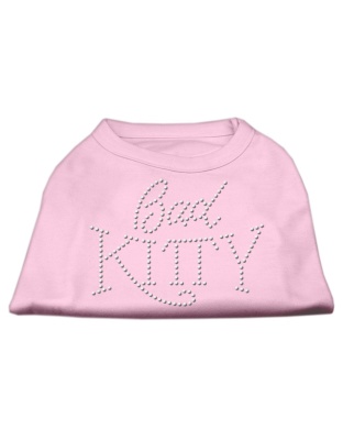 Bad Kitty Rhinestud Shirt Light Pink L