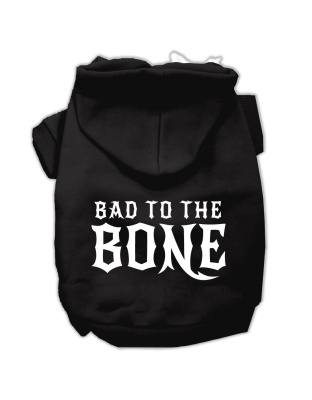 Bad to the Bone Dog Pet Hoodies Black Size Lg
