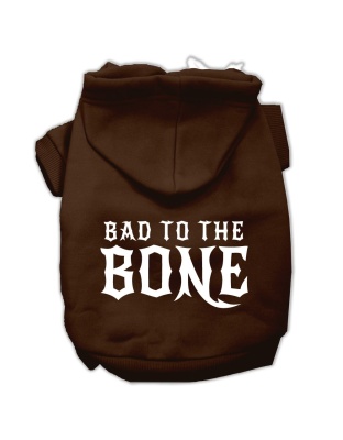 Bad to the Bone Dog Pet Hoodies Brown Size Lg