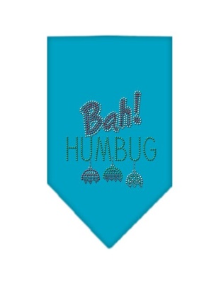 Bah Humbug Rhinestone Bandana Turquoise Large