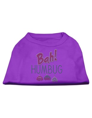 Bah Humbug Rhinestone Dog Shirt Purple Lg