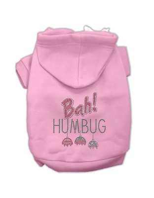 Bah Humbug Rhinestone Hoodies Pink L