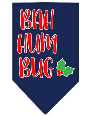 Bah Humbug Screen Print Bandana Navy Blue large