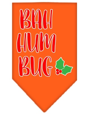Bah Humbug Screen Print Bandana Orange Large