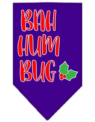 Bah Humbug Screen Print Bandana Purple Large