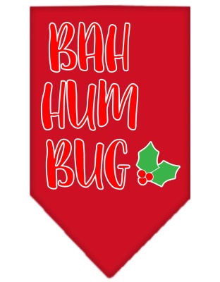Bah Humbug Screen Print Bandana Red Large