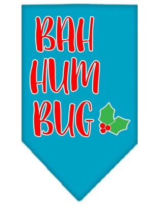 Bah Humbug Screen Print Bandana Turquoise Large