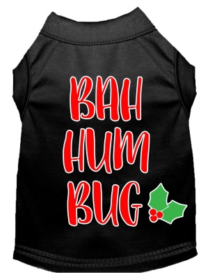 Bah Humbug Screen Print Dog Shirt Black Lg