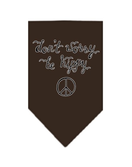 Be Hippy Screen Print Bandana Cocoa Large