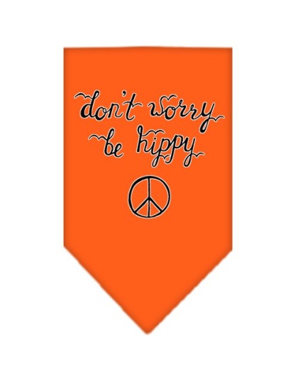 Be Hippy Screen Print Bandana Orange Large