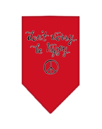 Be Hippy Screen Print Bandana Red Large