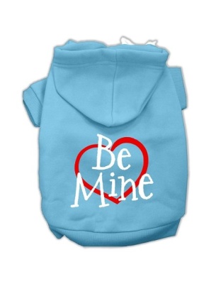 Be Mine Screen Print Pet Hoodies Baby Blue Size Lg