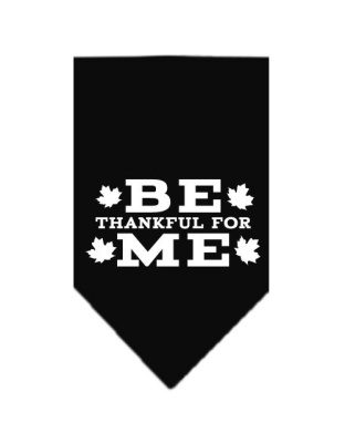 Be Thankful for Me Screen Print Bandana Black Large