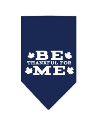 Be Thankful for Me Screen Print Bandana Navy Blue large