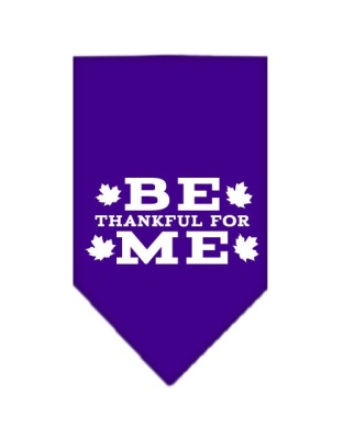 Be Thankful for Me Screen Print Bandana Purple Large