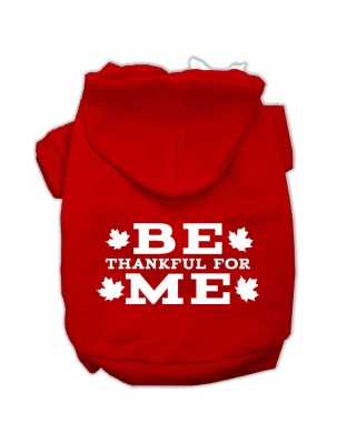 Be Thankful for Me Screen Print Pet Hoodies Red Size L