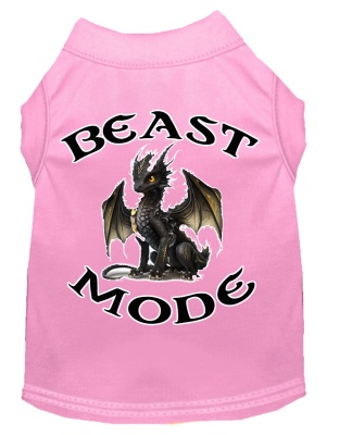 Beast Mode Dragon Screen Print Dog Shirt Light Pink XS (8)