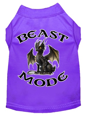 Beast Mode Dragon Screen Print Dog Shirt Purple XS (8)