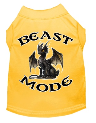 Beast Mode Dragon Screen Print Dog Shirt Yellow XS (8)