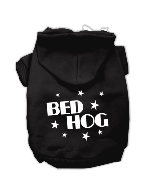 Bed Hog Screen Printed Pet Hoodies Black Size Lg