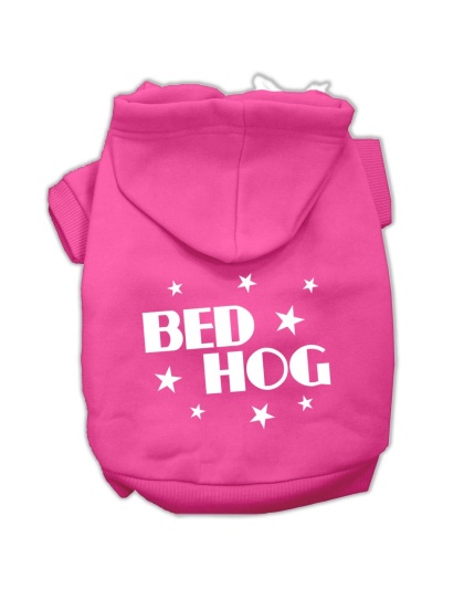 Bed Hog Screen Printed Pet Hoodies Bright Pink Size Lg