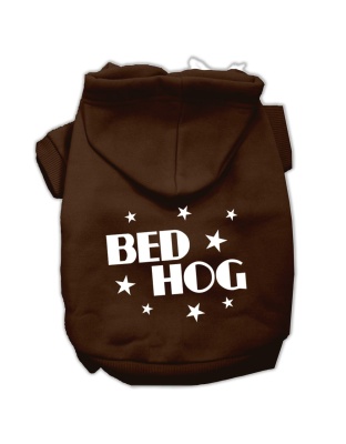 Bed Hog Screen Printed Pet Hoodies Brown Size L