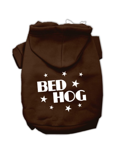 Bed Hog Screen Printed Pet Hoodies Brown Size L