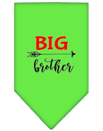 Big Brother Screen Print Bandana Lime Green Large